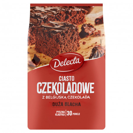 Delecta Duża Blacha Ciasto czekoladowe z belgijską czekoladą mieszanka do przygotowania ciasta 670 g