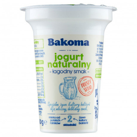 Bakoma Jogurt naturalny łagodny smak 150 g