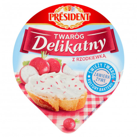 Président Twaróg Delikatny z rzodkiewką 150 g