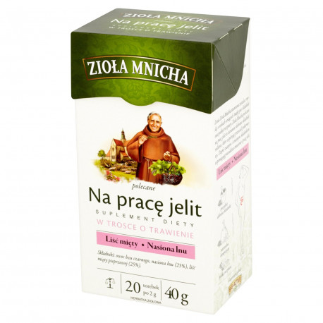 Big-Active Zioła Mnicha Na pracę jelit Suplement diety Herbatka ziołowa 40 g (20 torebek)