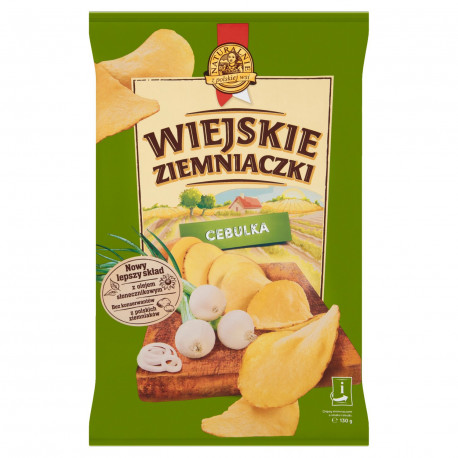 Wiejskie Ziemniaczki Chipsy ziemniaczane o smaku cebulki 130 g