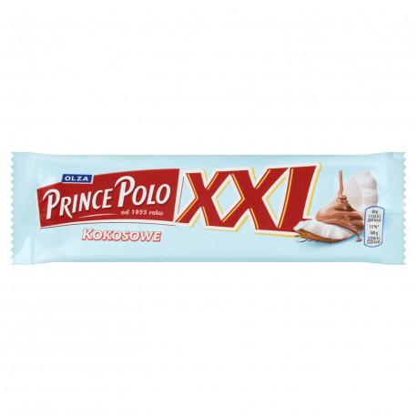 Prince Polo XXL Kruchy wafelek z kremem kokosowym oblany czekoladą mleczną 50 g