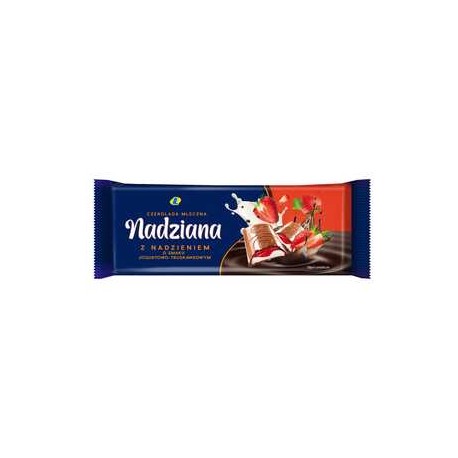 CZEKOLADA MLECZNA Z NADZIENIEM TRUSKAWKO-JOGURTOWYM 100 g MW LEWIATAN