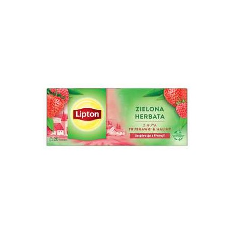 Lipton Herbata zielona malina i truskawka 20 torebek