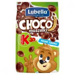 Lubella Mlekołaki Choco Muszelki Zbożowe muszelki o smaku czekoladowym 500 g