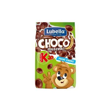 Lubella Mlekołaki Choco Muszelki Zbożowe muszelki o smaku czekoladowym 500 g