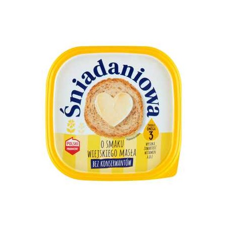Bielmar Śniadaniowa Margaryna półtłusta o smaku wiejskiego masła 450 g