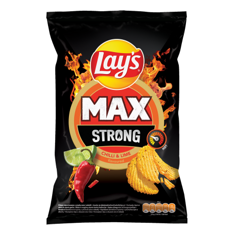 Lay's Strong Chipsy ziemniaczane karbowane o smaku ostrego chilli i limonki 120 g
