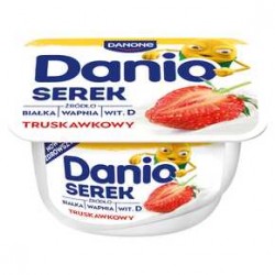 Danone Danio Serek homogenizowany truskawkowy 130 g