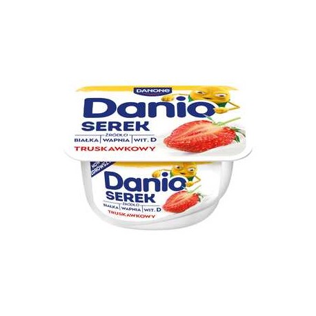 Danone Danio Serek homogenizowany truskawkowy 130 g