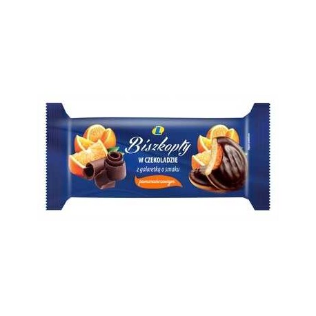 Biszkopty z galaretką o smaku pomarańczowym 135 g Lewiatan