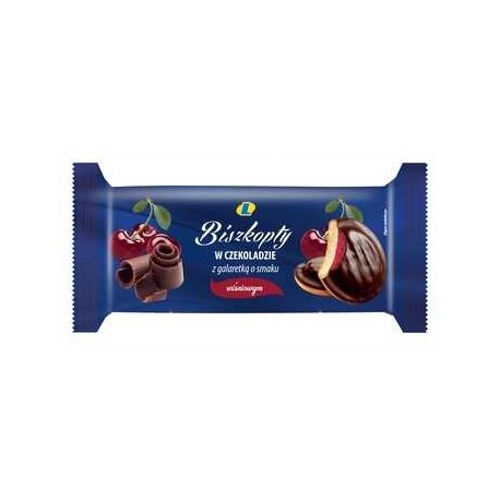 Biszkopty z galaretką o smaku wiśniowym 135 g Lewiatan