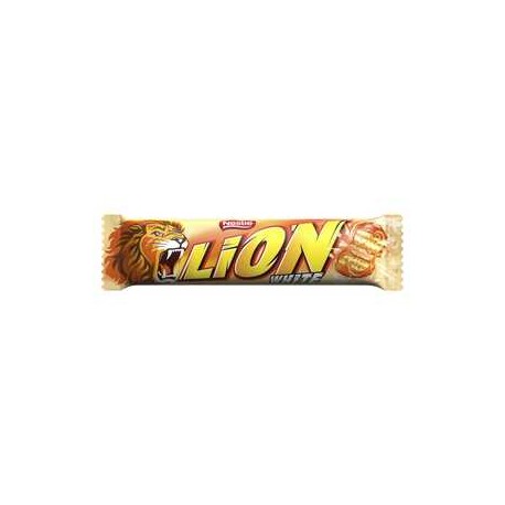 Lion White Nadziewany wafel z karmelem i płatkami pszennymi w białej polewie 42 g