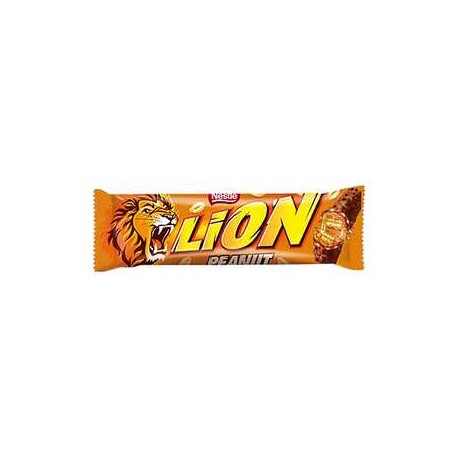 Lion Peanut Bar Nadziewany wafel z karmelem płatkami pszennymi orzechami w polewie kakaowej 40 g