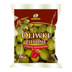 Oliwki zielone z pastą paprykową 195 g Lewiatan