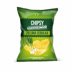 Chipsy grubo krojone zielona cebulka 140 g Lewiatan