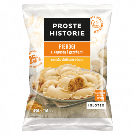 Proste Historie Pierogi z kapustą i grzybami 450g