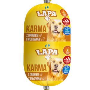 Karma dla psów z drobiem i wołowiną Łapa 450 g Lewiatan