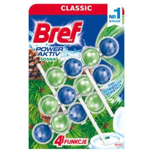 Bref WC Power Aktiv Zawieszka myjąco-zapachowa do muszli WC sosnowy las 3 x 50 g