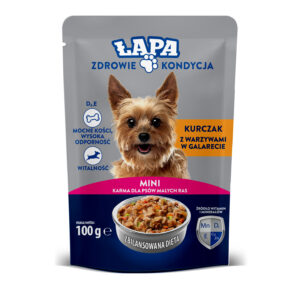 Karma dla psów kurczak z warzywami w galarecie 100 g lapa Zdrowie i Kondycja