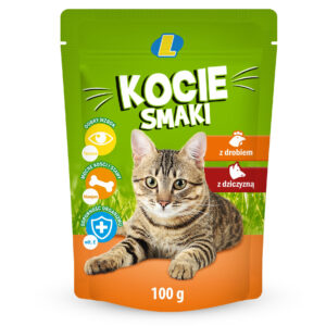 Karma dla kotów Kocie Smaki z drobiem i dziczyzną 100 g Lewiatan
