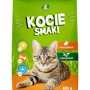 Karma dla kotów Kocie Smaki z kurczakiem i dziczyzna 400 g Lewiatan