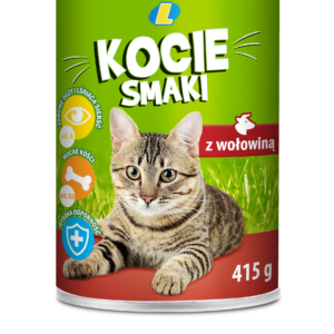 Karma dla kotów Kocie Smaki z wołowiną 415 g Lewiatan