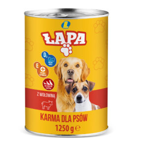 Karma dla psów Łapa z wołowiną 1250 g Lewiatan