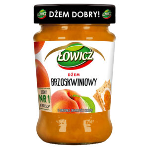 Łowicz Dżem brzoskwiniowy o obniżonej zawartości cukrów 280 g
