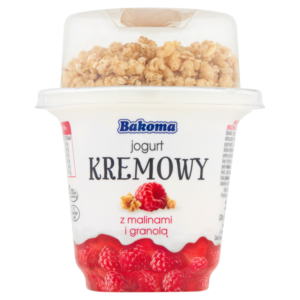 Bakoma Jogurt kremowy z malinami i granolą 230 g