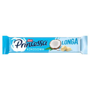 Princessa Longa Wafel przekładany kremem kokosowym oblany białą czekoladą 40 g