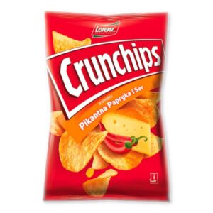 Crunchips Wow Grubo krojone chipsy ziemniaczane o smaku pikantna papryka ser 140 g