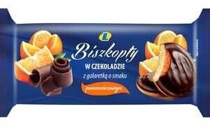 Biszkopty z galaretką o smaku pomarańczowym 135 g Lewiatan