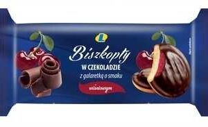 Biszkopty z galaretką o smaku wiśniowym 135 g Lewiatan