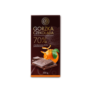 Czekolada gorzka 70% z kandyzowaną skórką pomarańczową 100 g
