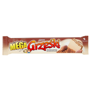 Grześki Mega Kakaowe Wafel przekładany kremem kakaowym 34 g