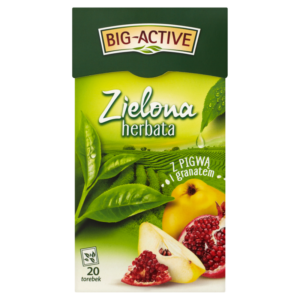 Big-Active Zielona herbata z pigwą i granatem 34 g (20 torebek)