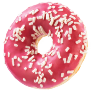VANDEMOORTELE DONUT Z POLEWĄ TRUSKAWKOWĄ 58G