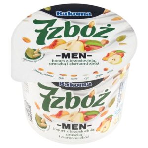 Bakoma 7 zbóż men Jogurt z brzoskwinią gruszką i ziarnami zbóż 300 g